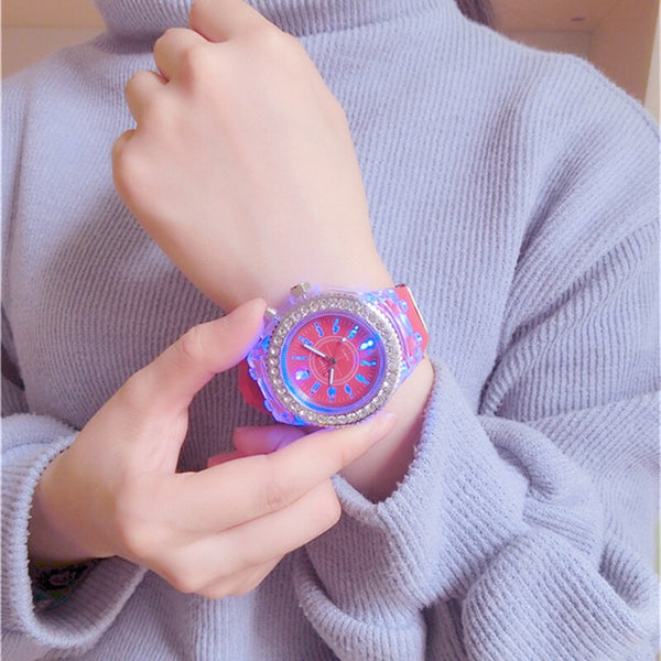 [variant_title] - School Boy Girl  Watches Electronic Colorful Light Source Sister brother Birthday kids Gift Clock Fashion Children's Wrist Watch