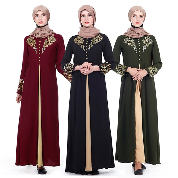 [variant_title] - 1PC Fashion Muslim Print Dress Women MyBatua Abaya with Hijab Jilbab Islamic Clothing Maxi Muslim Dress Burqa Dropship March22
