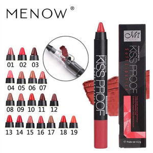 [variant_title] - Menow 19 Color KISS PROOF Beauty Waterproof Lipstick Pen Lasting Do Not Fade Lipstick Gift Pencil Sharpener P13016 Drop Shipping