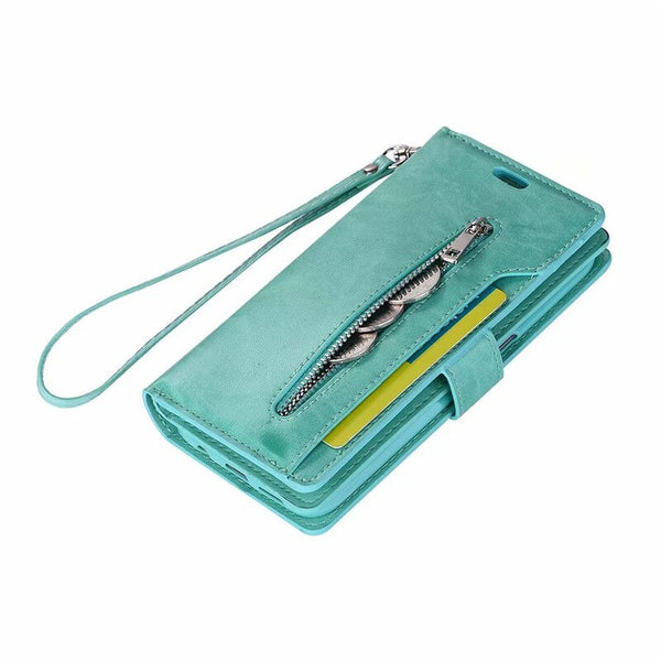 Mint Green / For Samsung S6 Edge - S6 Case For Etui Samsung S6 Case Flip Phone Cover Hoesje Samsung Galaxy S6 Edge Case Leather 9 Card Holder Wallet Bags Coque S6