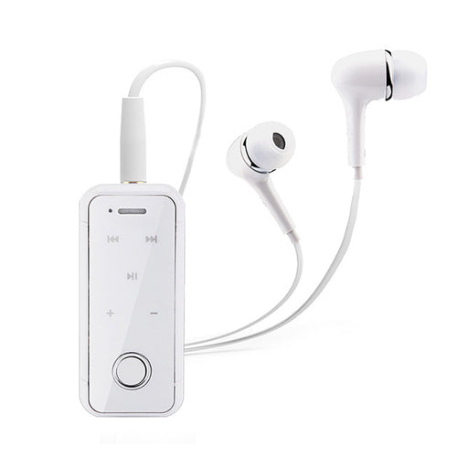 White - DAONO i6s Bluetooth Earphone Wireless Handsfree Earbuds Headset with Microphone Calls Voice Remind Wear Clip Driver