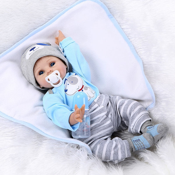 [variant_title] - NPK 55cm Baby Silicone Dolls Silicone Reborn Baby Dolls Simulation Baby Soft Doll Toys Rubber Reborn Toddlers Toys For Children (C010)