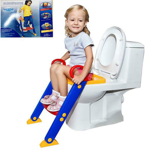 Default Title - NEW Baby Potty Training Seat Children's Potty Baby Toilet Seat with Adjustable Ladder Infant Toilet Training Folding Seat