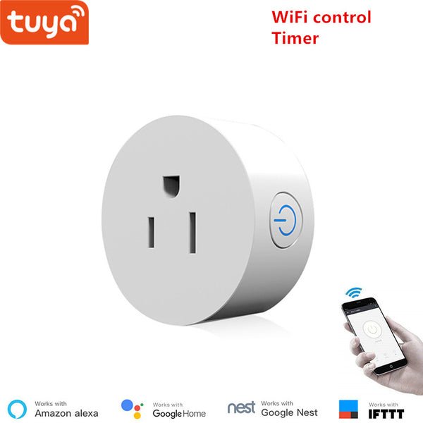 US standard - Tuya EU WiFi socket wireless plug smart home switch compatible with Google home , IFTTT ,and Alexa voice control