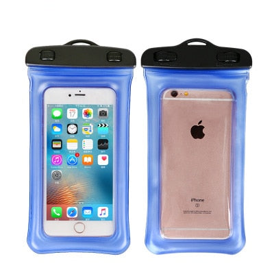 Blue - Waterproof Case Bubble Float Bag Cover For iPhone 6 6s 7 8 Plus X Samsung S9 Xiaomi redmi 5 plus HUAWEI P20 lite Water proof