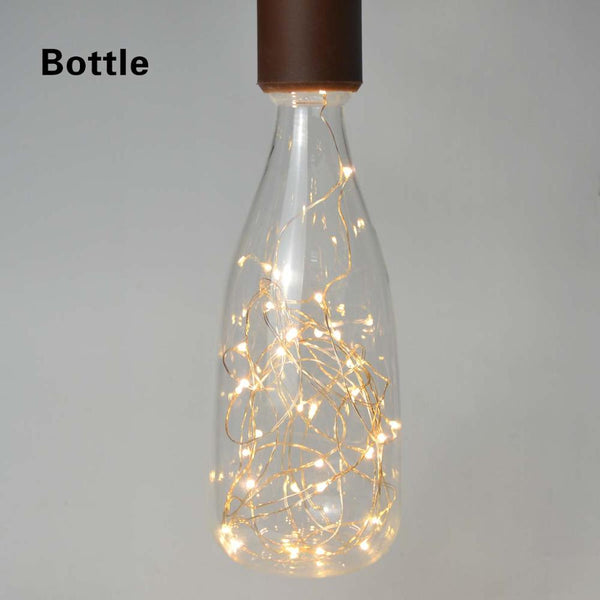 Bottle-193 - Creative  Edison Light Bulb Vintage Decoration LED Filament lamp Copper Wire String E27 110V 220V Replace Incandescent Bulbs