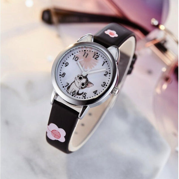 [variant_title] - NEW arrive Cute Cheese Cat Pattern Kids Watch Quartz Analog Child Watches For Boys Girls Student Clock Gift Relogio Feminino