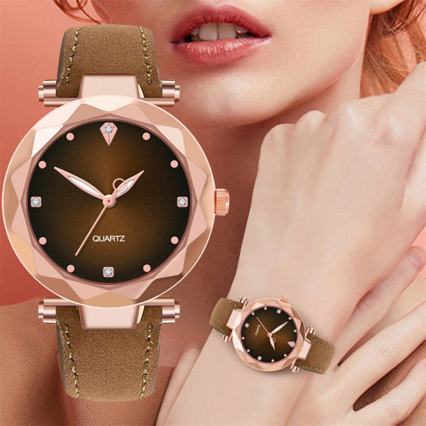 [variant_title] - New Hot Sale Ladies Watch Women's Casual Leather Crystal Dial Quartz Wrist Watches Relogio Feminino Clock Gift For Women 3