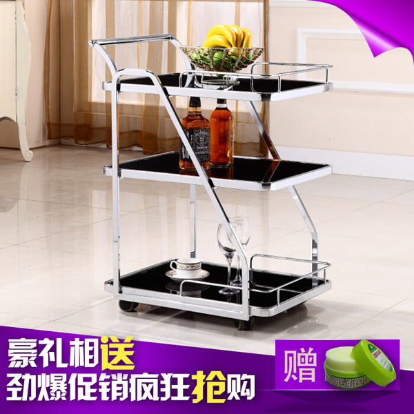 [variant_title] - Louis Fashion Trolley Stainless Steel Dim Sum Tempered Glass Restaurant High Grade Drinks Tea and Water