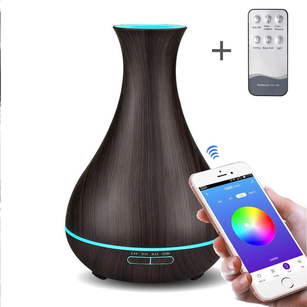 [variant_title] - 550ML APP Control Essential Oil Aroma Diffuser With Wood Grain Air Humidifier Aromatherapy Diffuser For Home Cool Mist Maker