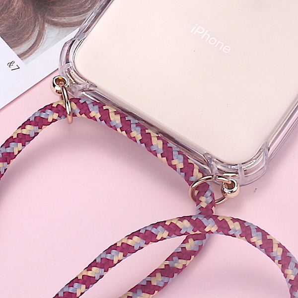 Strap Cord Chain Phone Tape Necklace Lanyard Mobile Phone Case for Carry Cover  Case Hang iPhone 11 Pro XS Max XR X 7Plus 8Plus