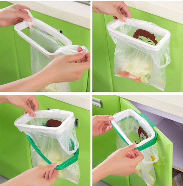 [variant_title] - 1PC Cupboard Door Back Trash Rack Storage Garbage Bag Holder Hanging Kitchen Cabinet Hanging Trash Rack OK 0260