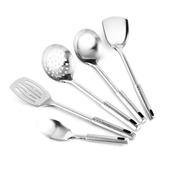 5pcs - 6pcs Stainless Steel Kitchen Utensil Set Spatula Spoon Frying Shovel Colander Noodle Spaghetti Spoon Kitchen Cooking Tools