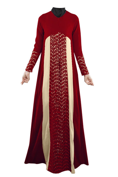 Red / L - 2019 Fashion Hollow Out islamic clothing hijab black abaya dress arab womens clothing malaysia dubai abaya dress B8020