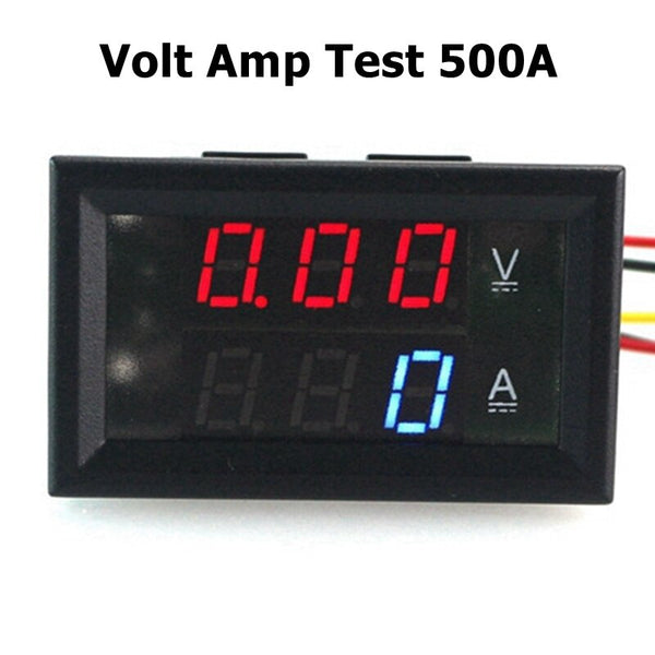 Volt Amp Test 500A - DC 0-100V/10A 50A 100A 500A DC Ammeter Voltmeter Digital LED Red Blue Display Car Amp Volt Meter