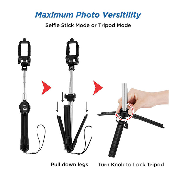 [variant_title] - Ascromy Selfie Stick Monopod Tripod Bluetooth Wireless Stand For iPhone Xs max xr x 7 Plus 8 6 Samsung Galaxy S8 S9 Accessories