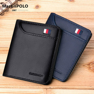 [variant_title] - MartinPOLO Wallet Men Genuine Leather Wallet Short Design Ultra-thin Slim Coin Purse Photo And Card Holder Pure Cowhide MP1001