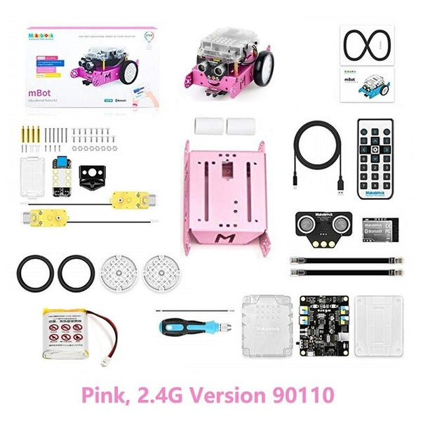 Pink 2.4G mBot - 2019 Newest Makeblock mBot V1.1 Programmable Kids Toys Educational birthday Gift Scratch 2.0 Arduino DIY Smart Robot Car Kit