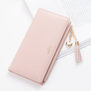 [variant_title] - 2019 Tassel Wallet Women Long Cute Wallet Leather Tassel Women Wallets Zipper Portefeuille Female Purse Clutch Cartera Mujer