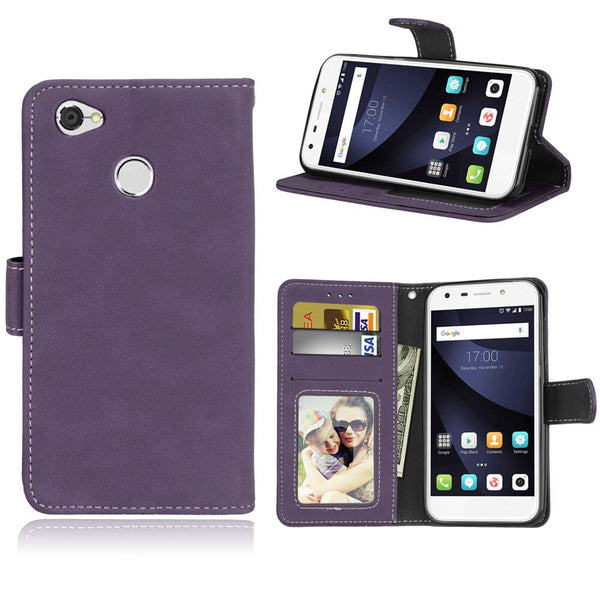 purple / Leather - Flip Bag For ZTE Blade A6 Case High Quality Flip Leather Case For ZTE Blade A6 Wallet Style Stand Cover For ZTE Blade A6 Lite