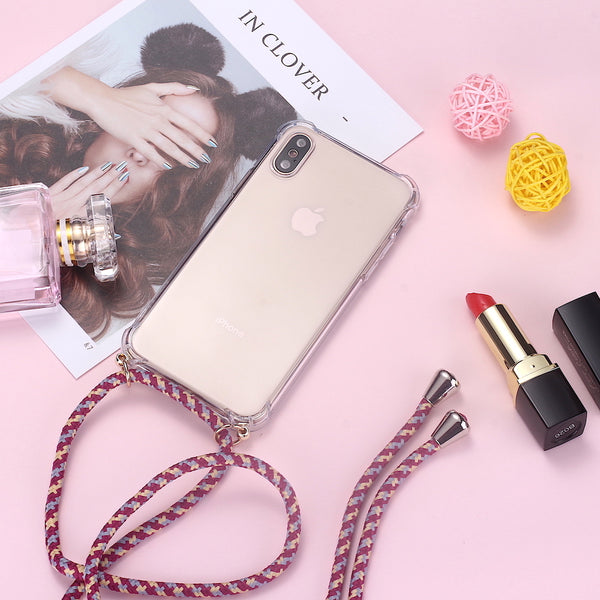 Strap Cord Chain Phone Tape Necklace Lanyard Mobile Phone Case for Carry Cover  Case Hang iPhone 11 Pro XS Max XR X 7Plus 8Plus