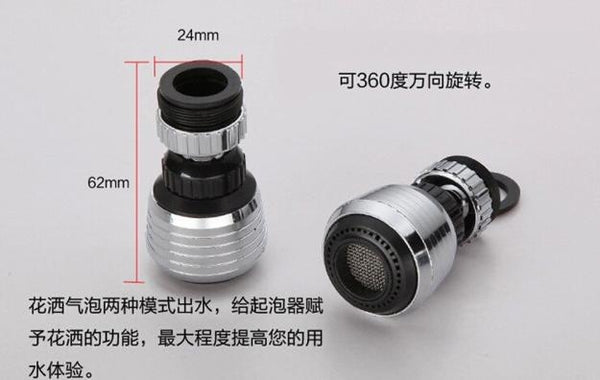 [variant_title] - 360 Rotate Swivel Faucet Nozzle Torneira Water Filter Adapter Water Purifier Saving Tap Aerator Diffuser Kitchen Accessories