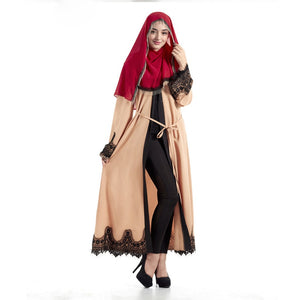 [variant_title] - Women Kaftan Cotton Striped Islamic Arab Elegant Muslim Abaya Dress Cardigan Robe Turkish Hijab Islamic Prayer Clothing_3.29