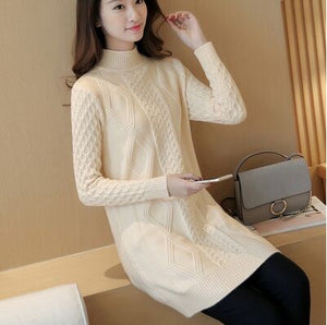 Thick Warm Women Turtleneck 2019 Winter Women Sweaters And Pullovers Knit Long Sleeve Sweater Female Jumper Tops NS4339