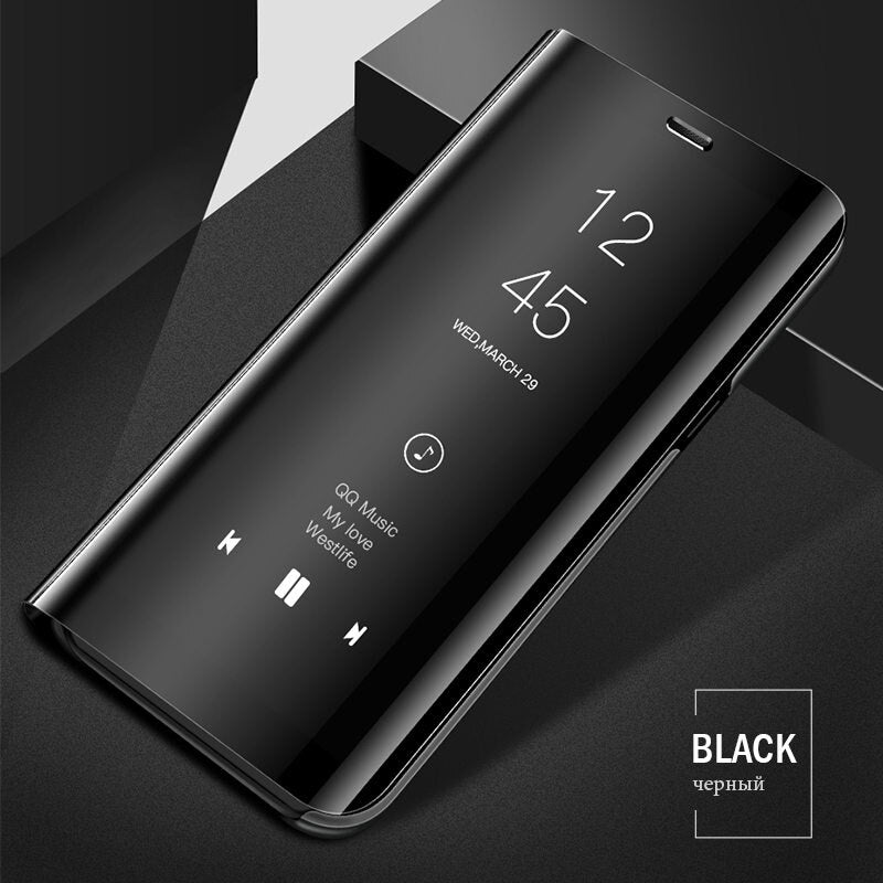 Black / For Galaxy Note 8 - ZNP Full Cover Smart Mirror View Flip Phone Case For Samsung Galaxy S8 S9 S10 Plus S10E Cases For Samsung Note 8 9 S7 Edge Case