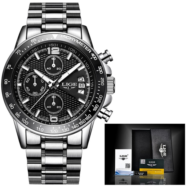 [variant_title] - 2018 New LIGE Mens Watches Top Brand Luxury Stopwatch Sport waterproof Quartz Watch Man Fashion Business Clock relogio masculino