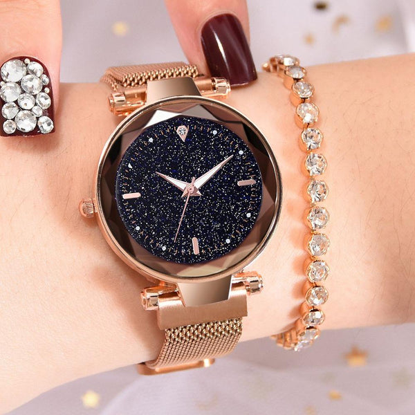 Rose - Luxury Women Watches 2019 Ladies Watch Starry Sky Magnetic Waterproof Female Wristwatch Luminous relogio feminino reloj mujer