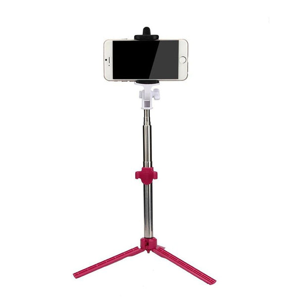 Rose Red - Ascromy Selfie Stick Monopod Tripod Bluetooth Wireless Stand For iPhone Xs max xr x 7 Plus 8 6 Samsung Galaxy S8 S9 Accessories