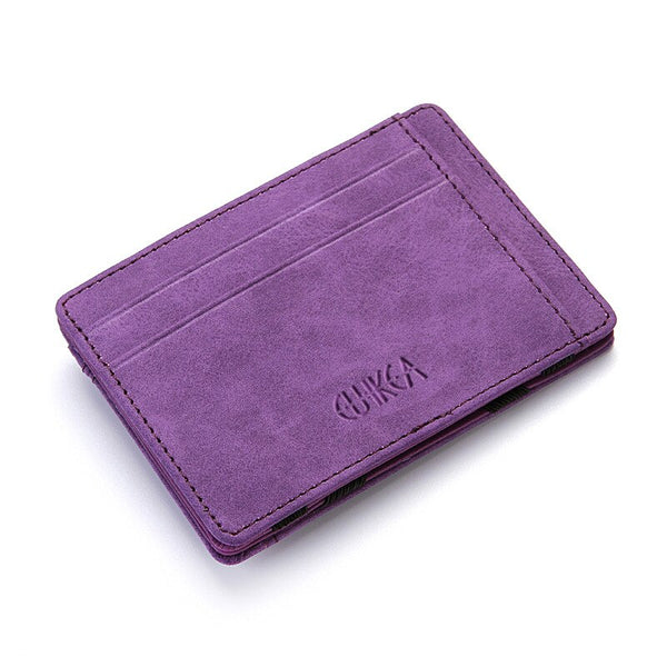 Purple - eTya Fashion Men Slim Wallet  Male Small Zipper Coin ID Business Credit Card Holder Wallets Purses Bag Pouch Case