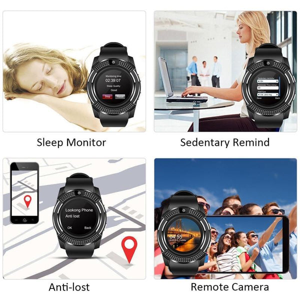 [variant_title] - GEJIAN smart watch Bluetooth touch screen Android waterproof sports men and women smart watch with camera SIM card slot PK DZ09