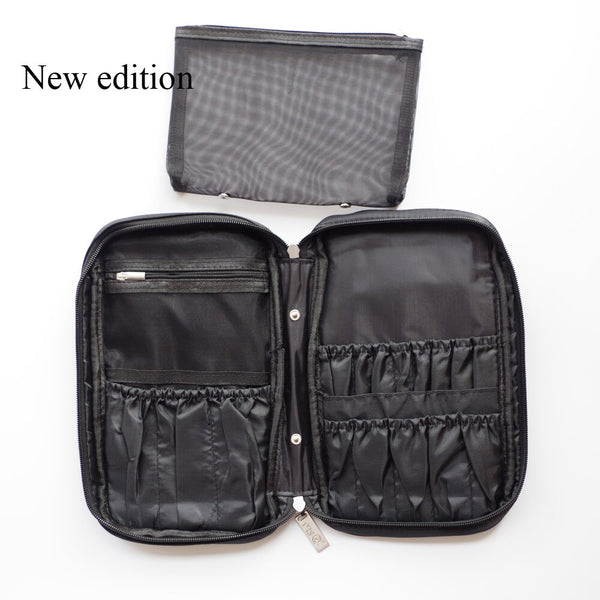 [variant_title] - Nylon Makeup Brushes Holder Bag Portable Make up Brush Cosmetic Tools Zipper Case Pouch Black
