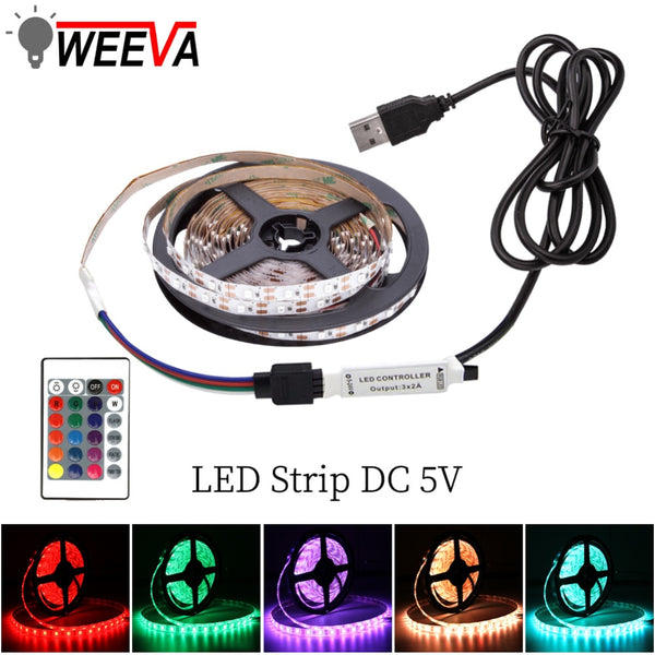 [variant_title] - USB Mini 3key LED Strip DC 5V Flexible Light 60LEDs 50CM 1M 2M 3M 4M 5M SMD 2835  Desktop Decor Screen TV Background Lighting