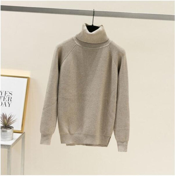 ONLYSVTER Thick Oversized Loose Turtleneck Women Pullover Sweater Autumn Winter Warm Jumper Top Knitted Soft Female Sweater Top