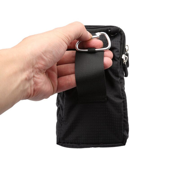 [variant_title] - Universal For All Below 6.3-6.9 inch Mobile Phones Pouch Outdoor 3 Pockets 2 Zippers Wallet Case Belt Clip Bag for smartphone