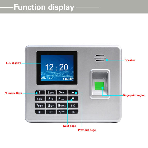 [variant_title] - Biometric Fingerprint Time Attendance Clock Recorder Employee Recognition Device Electronic Machine Fingerprint Usb Sensor