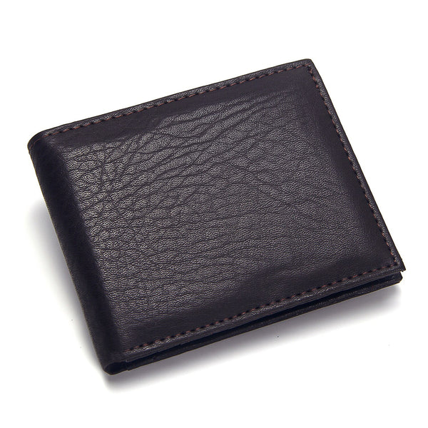 Coffee - PU Leather Short Men's Wallet Black Credit Card Holder Coffee Causal Small Wallets For Male Snap Button Pocket Coin Purse