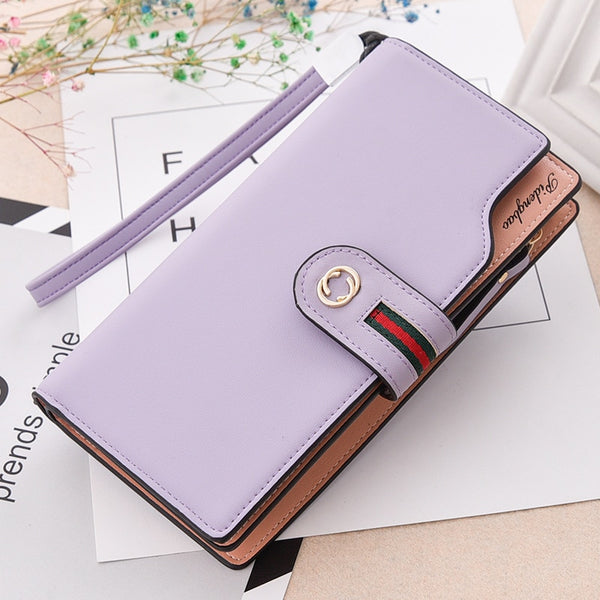 purple - PU Leather Women's Wallet Female wallet card Holder purse for women portefeuille cartera mujer femme carteira feminina