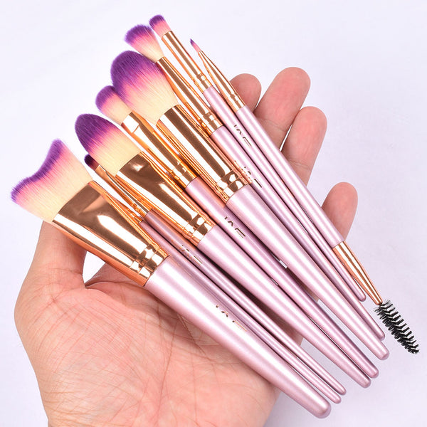 [variant_title] - JAF 9pcs Purple Make Up Brushes Violet Synthetic Foundation Brush Vegan Makeup Brushes 100% Vegan Makeup Brush Kit J0923SV-Z