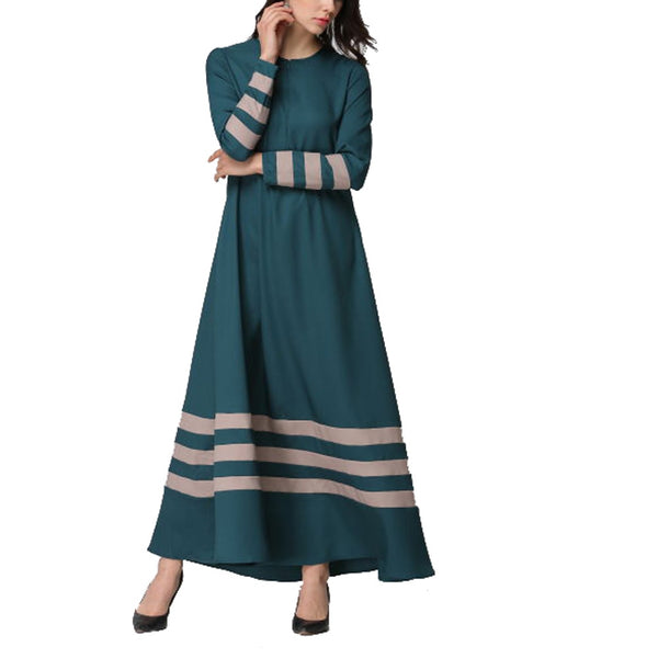 [variant_title] - 2019 Women Muslim Women Islamic Stripe Print Plus Size Middle East Long Dress islamic clothing caftan marocain abaya turkey