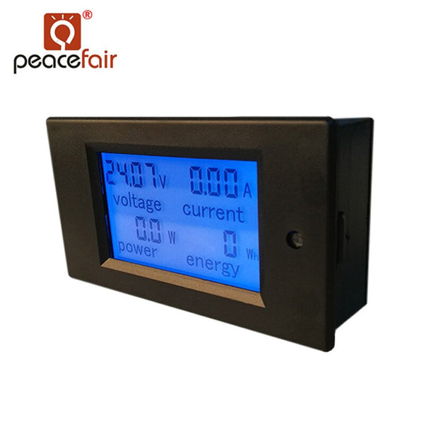 [variant_title] - PEACEFAIR DC Digital Panel Voltmeter Ampere Meter 6.5-100V 100A 4 IN1 LCD Power Energy Current Meter PZEM-051 With 100A Shunt