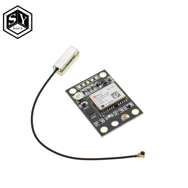 GY-NEO6MV2 1set - 1PCS GY-NEO6MV2 NEO-6M GPS Module NEO6MV2 With Flight Control EEPROM Controller MWC APM2 APM2.5 Large Antenna For Arduino Board