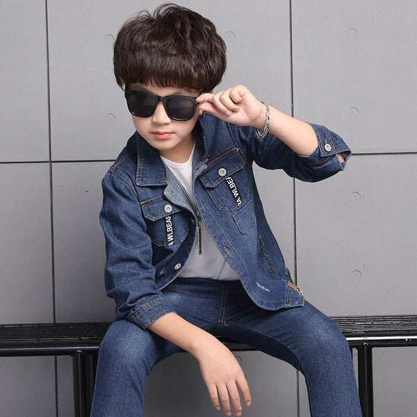 [variant_title] - Children's clothing boy spring suit 2019 new Korean children's denim suit two sets of spring and autumn children clothes tide