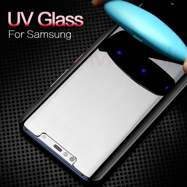 [variant_title] - 100D UV Liquid Curved Full Glue Tempered Glass For Samsung Galaxy S8 S9 S10 Plus Lite Note 8 9 10 Screen Protector Full Cover