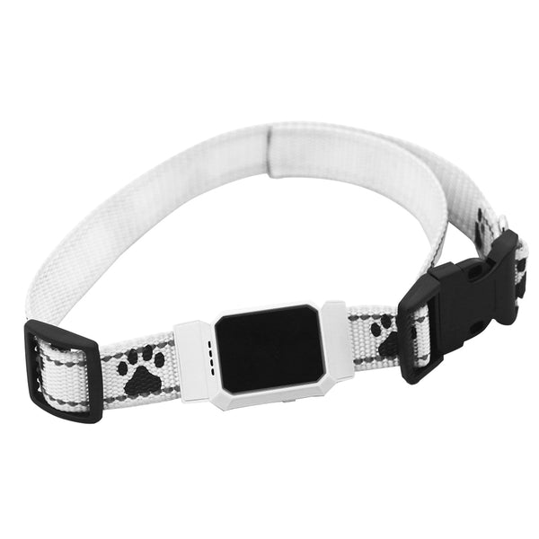 White - Smart GPS Tracker Collar For Pet Dogs Cats Tracking Locator GSM WiFi LBS Real-time APP Tracking Alarm Device Anti-Lost Geofence