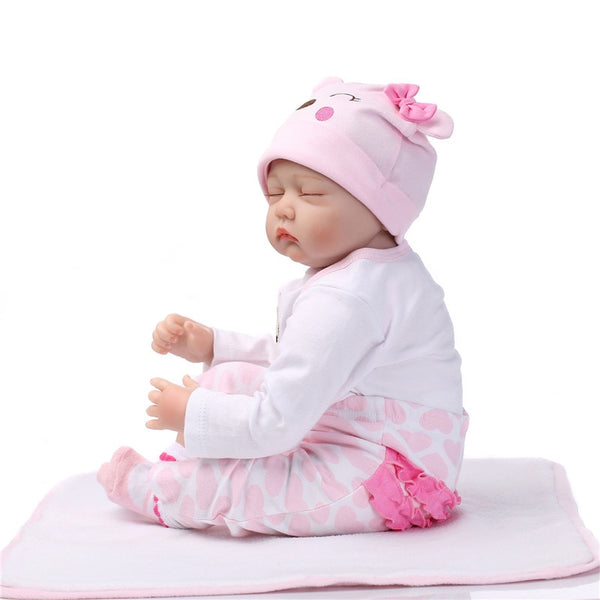 [variant_title] - NPK 55cm Silicone Reborn Sleeping Baby Doll Kids Playmate Gift for Girls Baby Alive Soft Toys for Bouquets Doll Bebe Reborn Toys