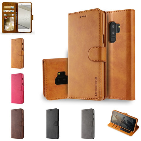 [variant_title] - Fundas For Samsung Samsun Note 9 8 Note8 Leather Flip Book Wallet Stand Phone Case etui caso Cover For S9 S8 S 9 Plus S7 S6 Edge